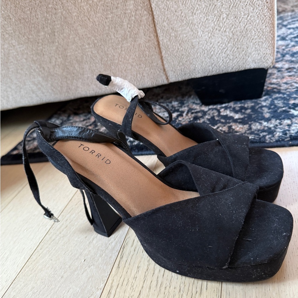 Torrid Black Suede Platform Heels